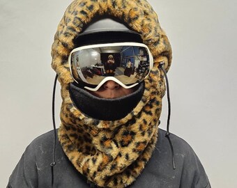 Cagoule de ski animal, vert, bonnet à capuche, s'adapte sur le casque, cagoule de bivouac, cagoule, tour de cou, cagoule de casque, cagoule de ski en polaire, cache-cou, panter,