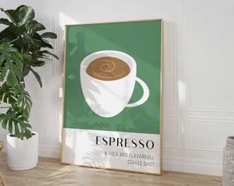 Café expreso retro Lámina artística