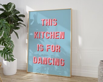 Esta cocina es para bailar - Impresión de póster retro