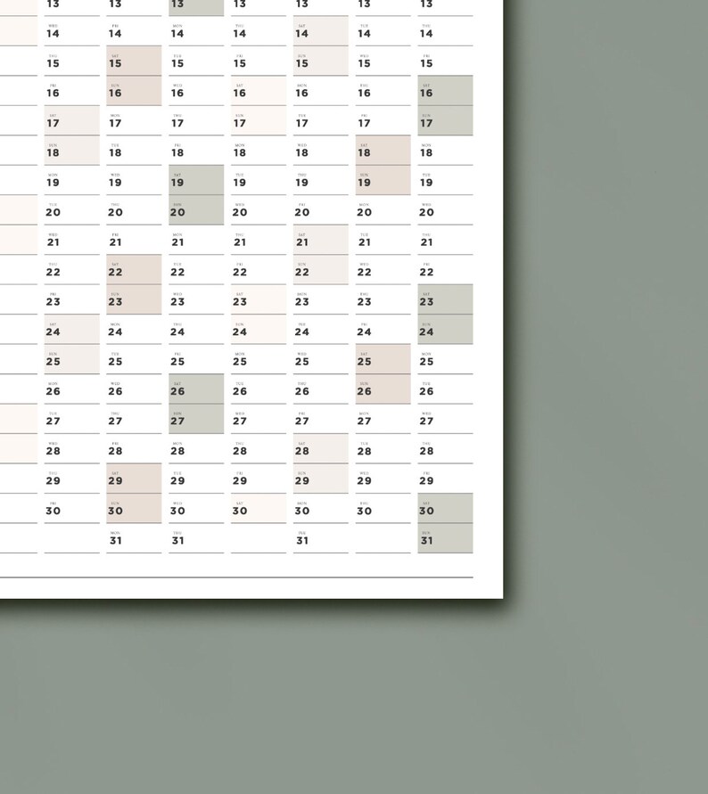 Printable Calendar for 2023 & 2024 Printable PDF A2 A1 - Etsy Ireland