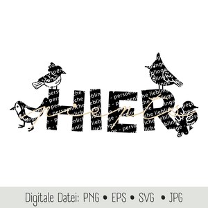 Piepshow - Vögel - Vogel - Vogelhaus - Futterstation - Plotterdatei Cricut Silhouette Plotter Digitale Datei EPS SVG PNG Vektor Illustration
