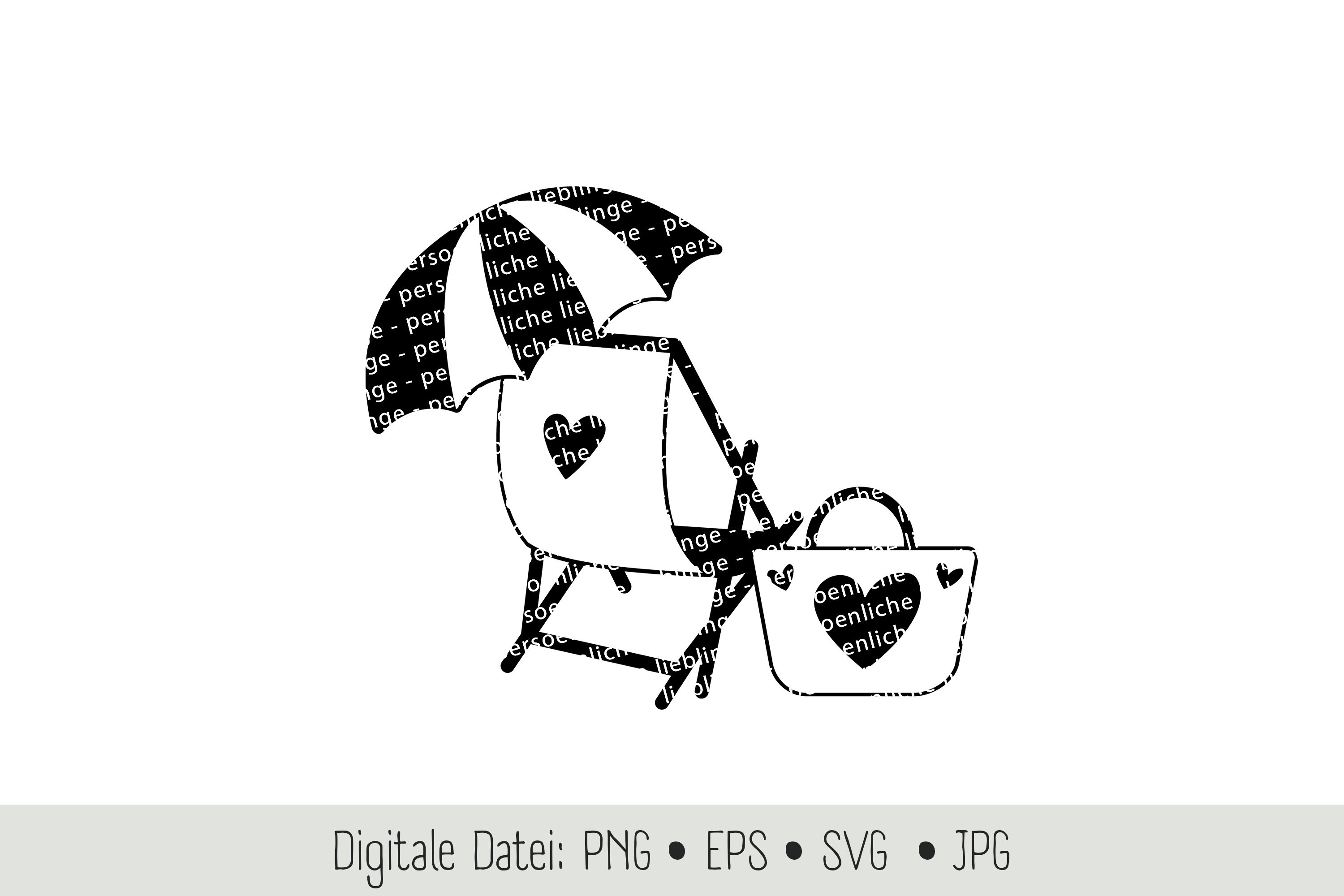 Deck Chair Sun Chair Chair Beach Sea Beach Chair Plotter File Cricut Silhouette Plotter Digital File EPS SVG PNG Vector Illustration