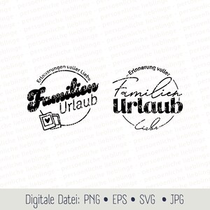 Férias Viagem Família Férias Verão Praia Voo Plotter Arquivo Cricut Silhueta Plotter Arquivo Digital EPS SVG PNG Ilustração Vetorial