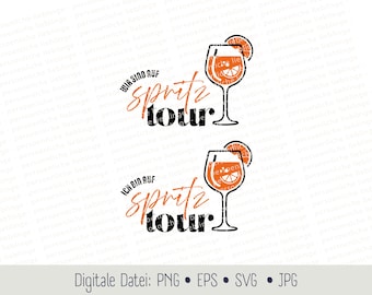 Archivo de trazado de cóctel Aperol Spritz, bebida mixta, trazador de silueta Cricut, archivo digital EPS, SVG, PNG, ilustración vectorial