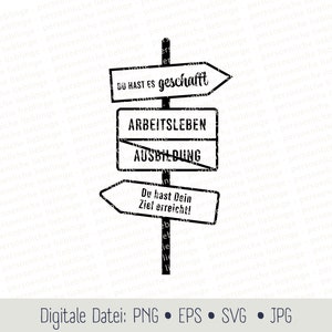 Ausbildung - Ausbildungsende - Plotterdatei Cricut Silhouette Plotter Digitale Datei EPS SVG PNG Vektor Illustration