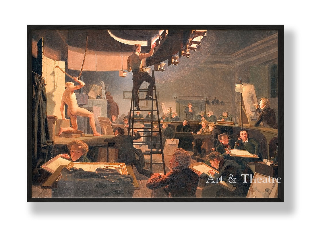 Art School. Models Posing. Vintage Painting. Etsy