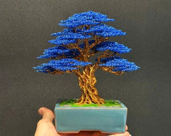 Wire Bonsai Tree Sculpture: Handmade Home Decor Art