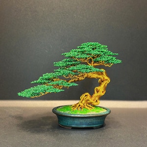 Wire bonsai tree, Japanese style tree, bonsai tree art, tree of life, wire tree sculpture, desk decor, bonsai tree, bookcase decor
