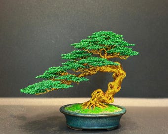 銅線盆栽、ワイヤーツリー彫刻、生命の木、デスク装飾、盆栽、本棚装飾