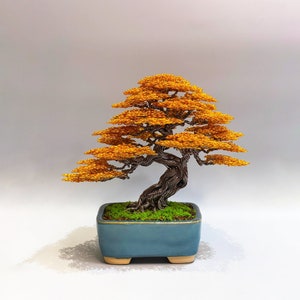 Copper wire bonsai tree, wire tree sculpture, tree of life, desk decor, bonsai tree, bookcase decor, father's day gift, gift for him