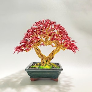 Decorative heart bonsai tree gift, Anniversary gift, Unique birthday gift, wire tree sculpture, tree of life, desk decor, bonsai tree