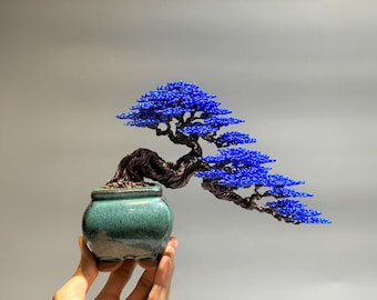 Copper wire bonsai tree, wire tree sculpture, tree of life, desk decor, bonsai tree, bookcase decor, Anniversary Gift, Home Decor