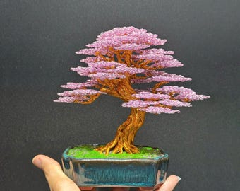 銅線盆栽、盆栽アート、ワイヤーツリー彫刻、デスク装飾、ホームデコ