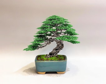 Wire bonsai tree, bonsai tree art, tree of life, wire tree sculpture, desk decor, bonsai tree, bookcase decor, father's day gift, wire art