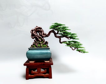 Copper wire bonsai tree, tree of life, wire tree sculpture, desk decor, bonsai tree, bookcase decor, father's day gift, gift for him
