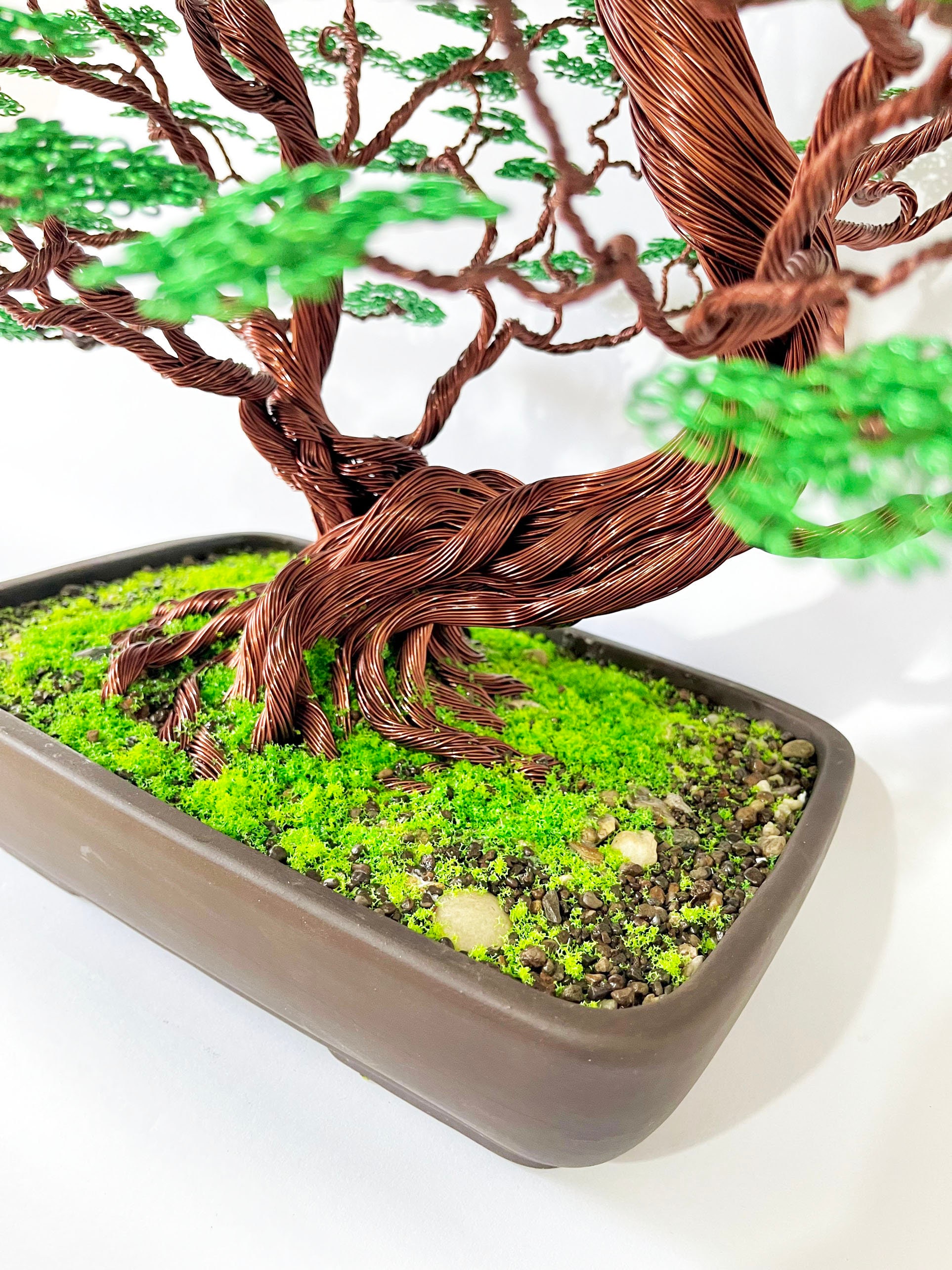 Wire Bonsai Tree up to 20 Inches Tall Green Leaves, Bonsai Tree, Wire ...
