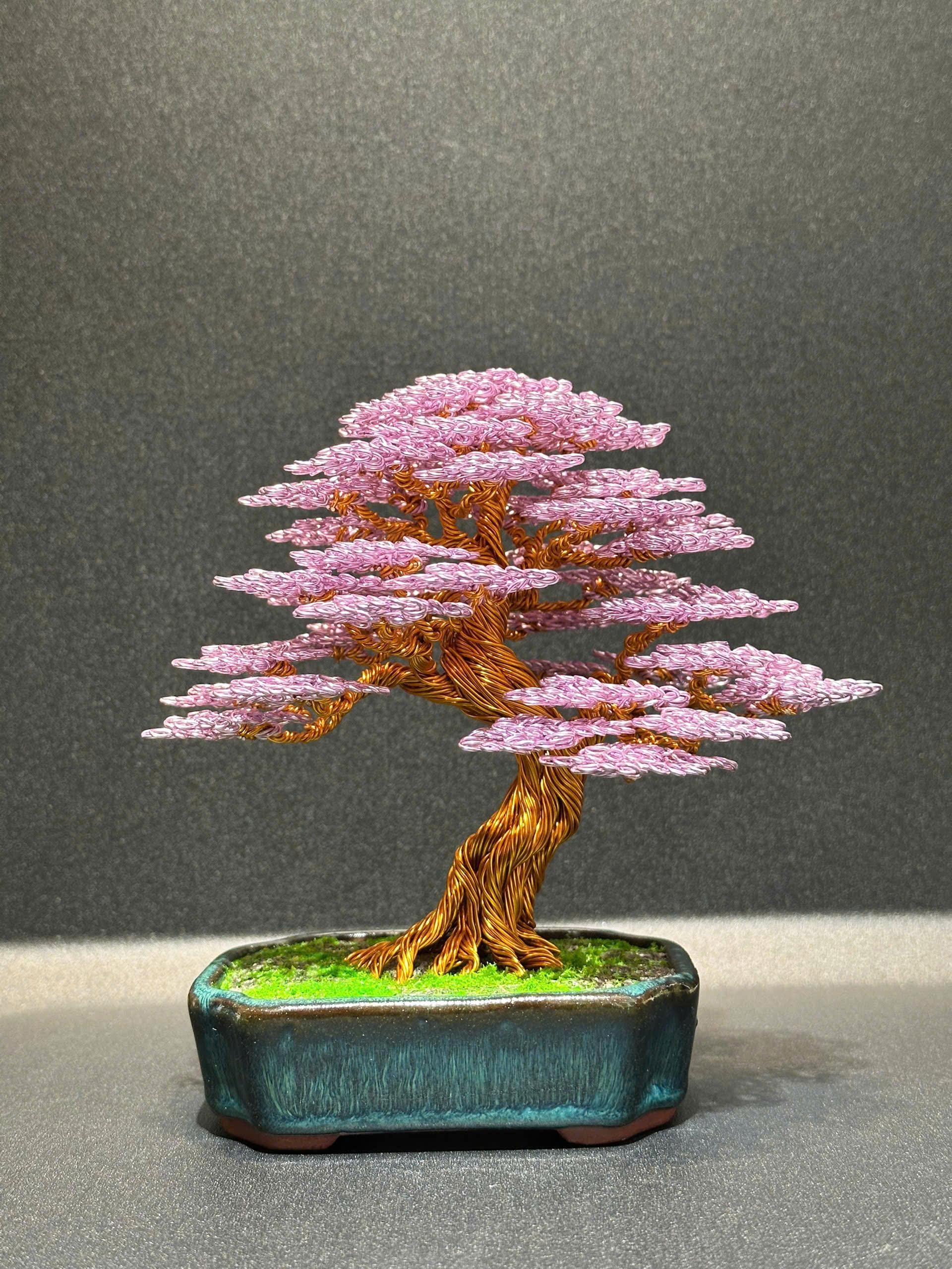 銅線盆栽、盆栽アート、ワイヤーツリー彫刻、デスク装飾、ホームデコ