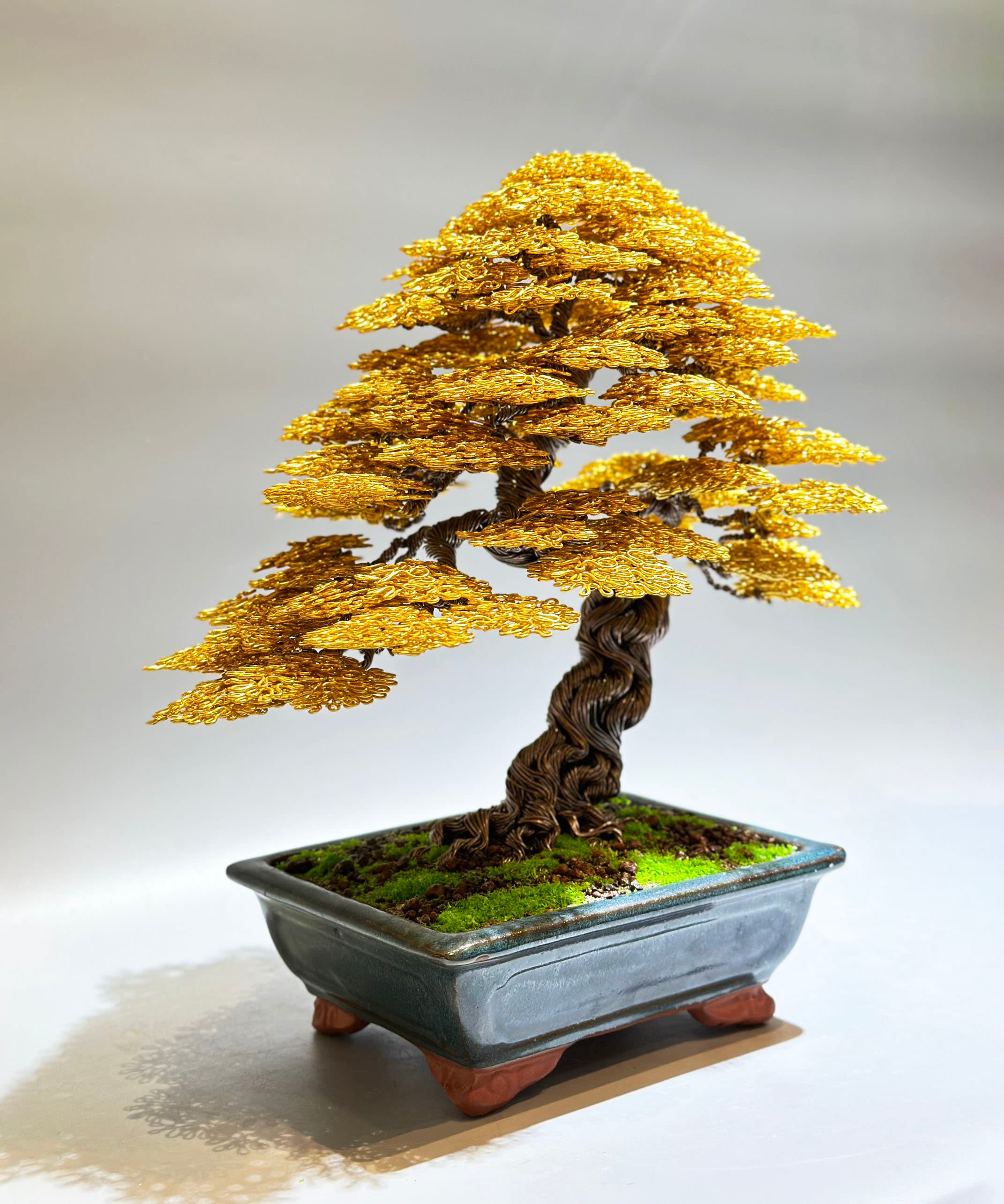 Large Gold Wire Bonsai Tree 30cm (~11.8inch) – 50th Golden