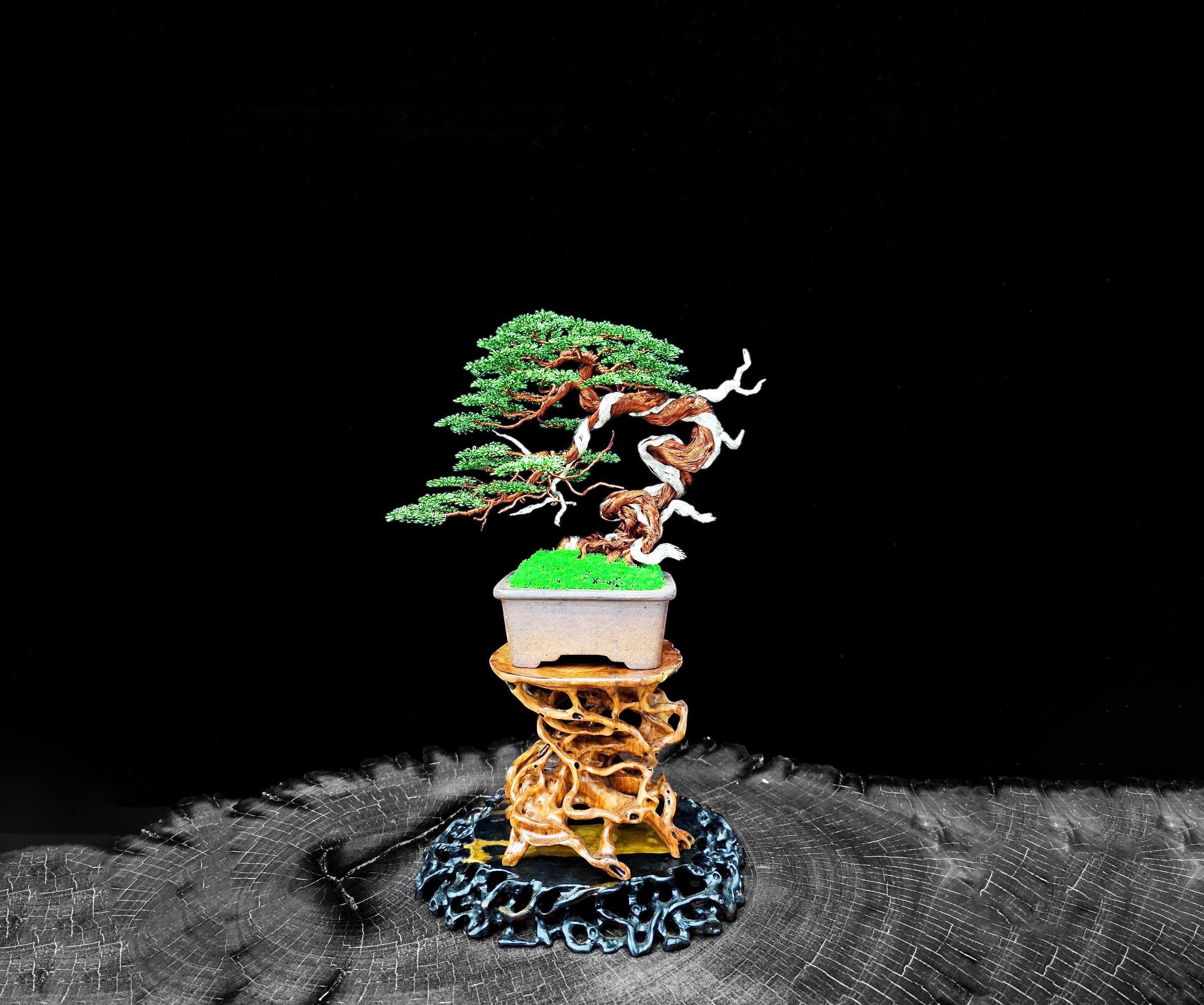 ワイヤー盆栽、盆栽、ホームデコ、ワイヤーツリー彫刻、デスク装飾