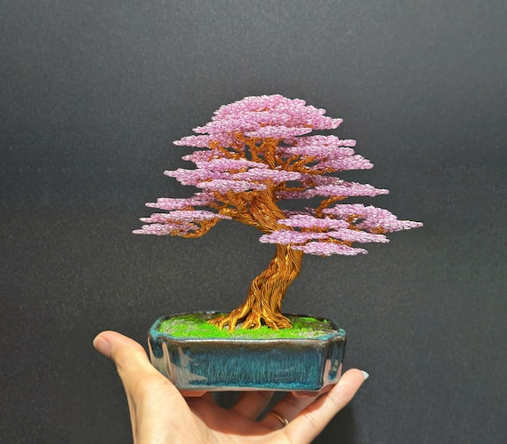 銅線盆栽、盆栽アート、ワイヤーツリー彫刻、デスク装飾、ホームデコ