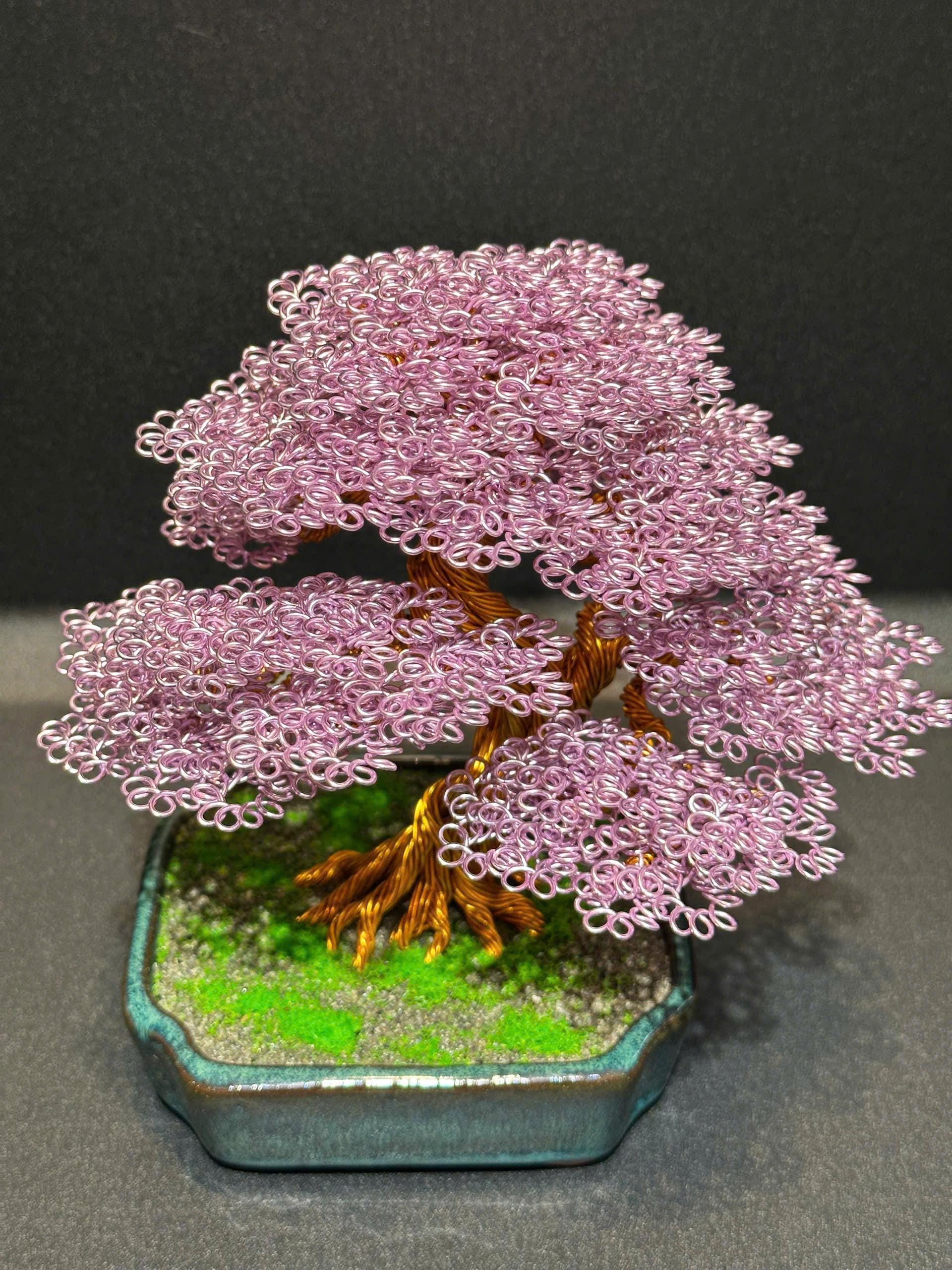 銅線盆栽、盆栽アート、ワイヤーツリー彫刻、デスク装飾、ホームデコ