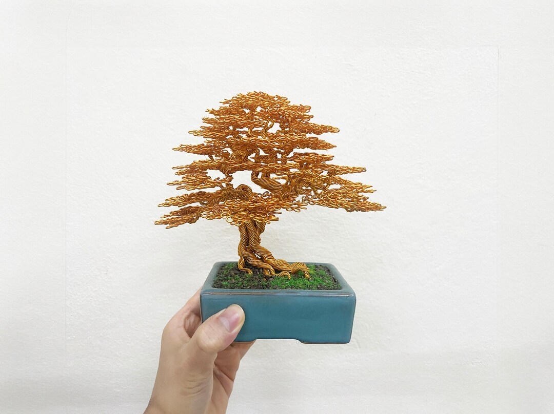 Copper Bonsai Tree Wire Tree Sculpture Bonsai Bonsai Etsy