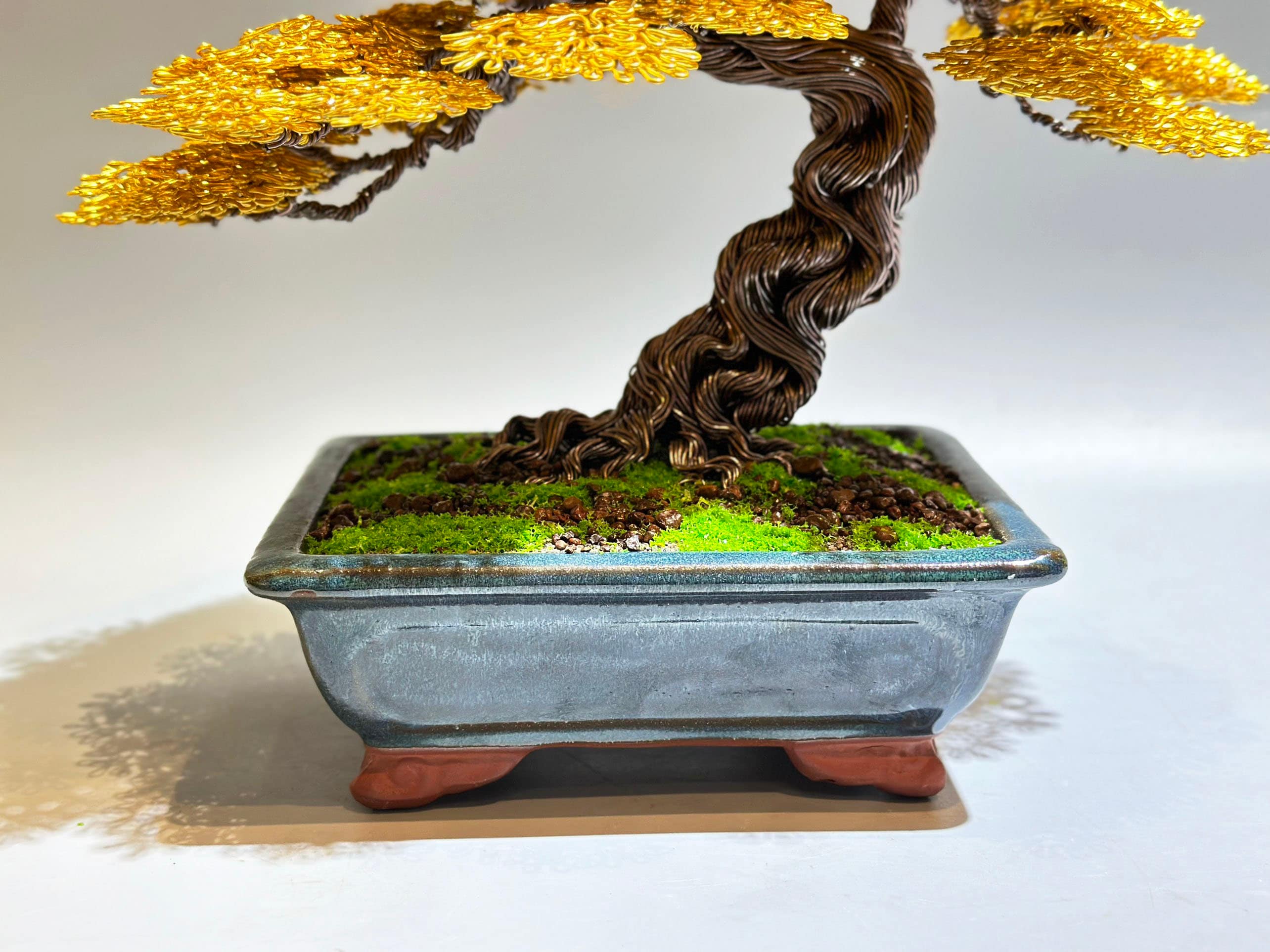 金色ワイヤー盆栽アート 金色ワイヤー盆栽アート Large Gold Wire Bonsai Tree 30cm (~11.8inch