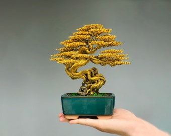 Bonsai tree art, Wire bonsai tree, Tree of life, wire tree sculpture, desk decor, bonsai tree, bookcase decor, tree sculpture