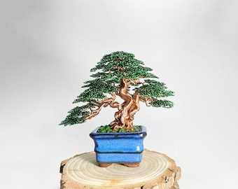 Copper wire bonsai tree, tree sculpture, desk bookcase decor, gift for him