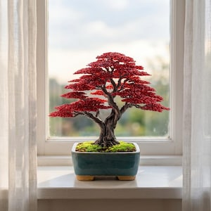 Copper wire bonsai tree, wire tree sculpture, tree of life, desk decor, bonsai tree, bookcase decor, father's day gift, gift for him image 2