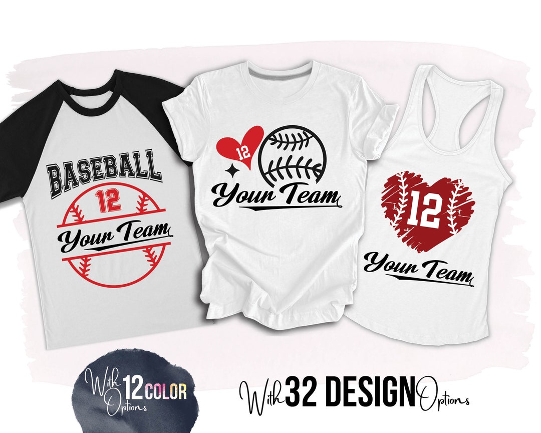 Custom Baseball Team Name and Numbers Shirts Personalized Etsy