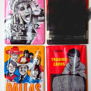 Cartes à collectionner non sportives vintage des années 1980 Dallas Leave it to Beaver Cyndi Lauper musique rock tv