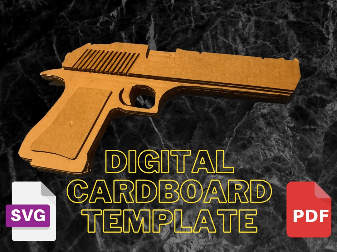 Cardboard Pistol, Digital Files Only, Cardboard Template, Kids Craft Cardboard Pistol, Digital Files Only, Cardboard Template, Kids Craft