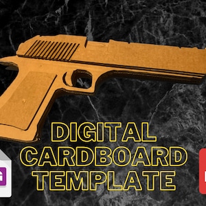 Pistola de cartón, Sólo archivos digitales, Plantilla de cartón, Plantilla de artesanía para niños, Artesanía de bricolaje, Patrón de cartón digital, Juego de simulación