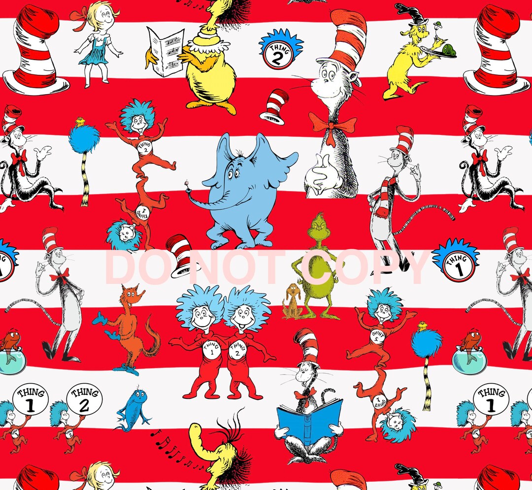 Seamless Digital Pattern Dr Seuss Stripes - Etsy
