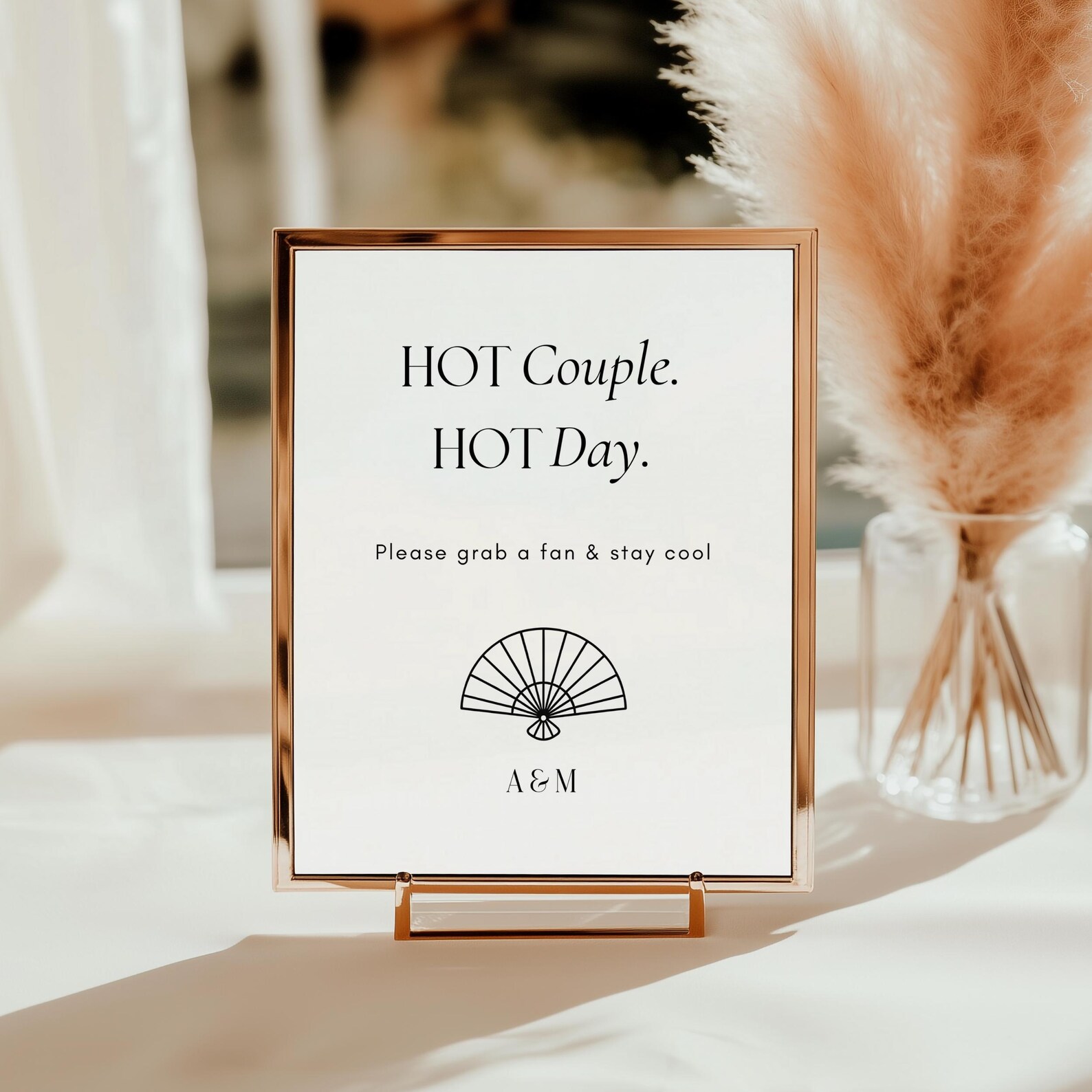 Modern Wedding Fan Sign Template, Funny Wedding Sign Fan Station Canva ...