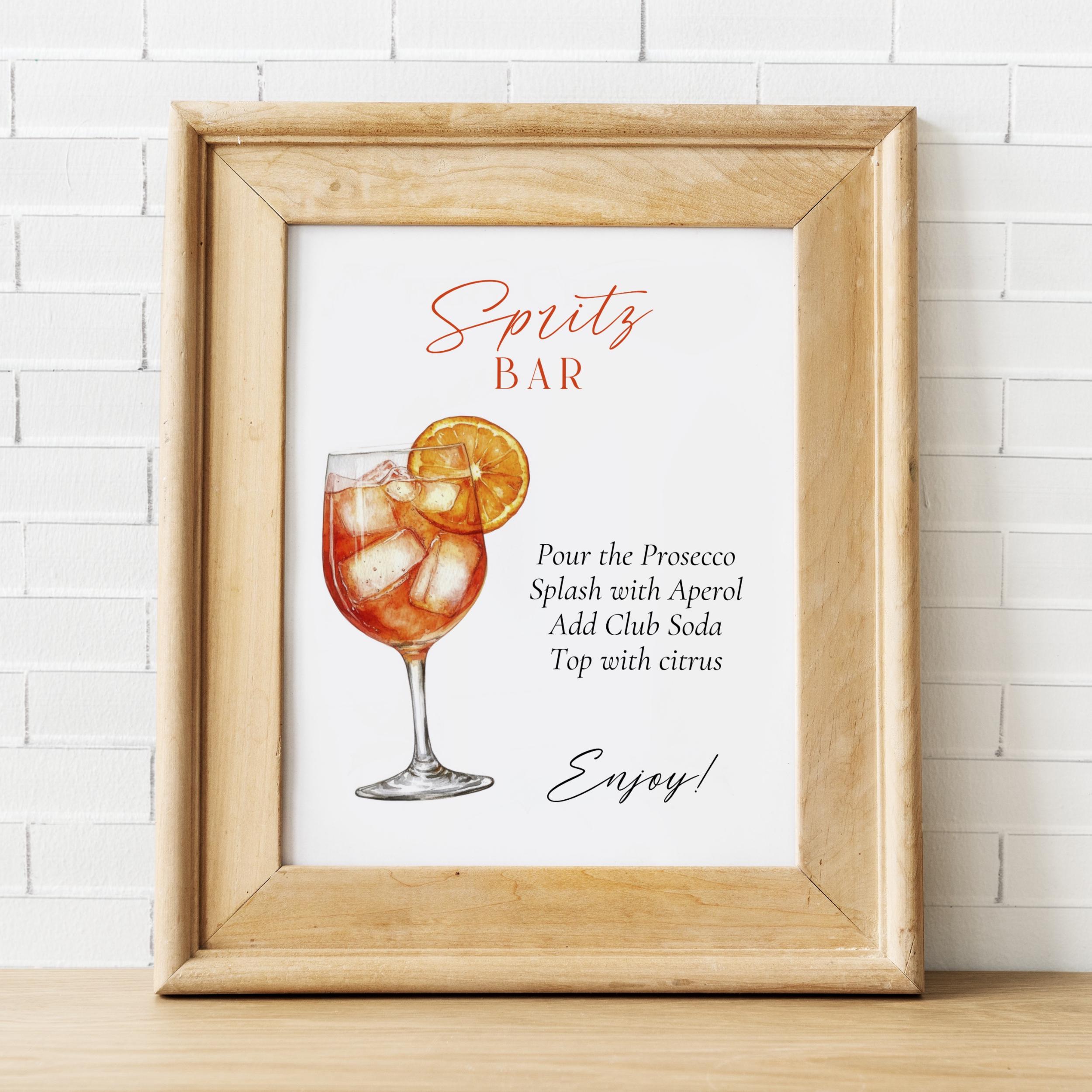 Aperol Spritz Bar Menu Sign Editable Canva Template | Cocktail Aperol ...