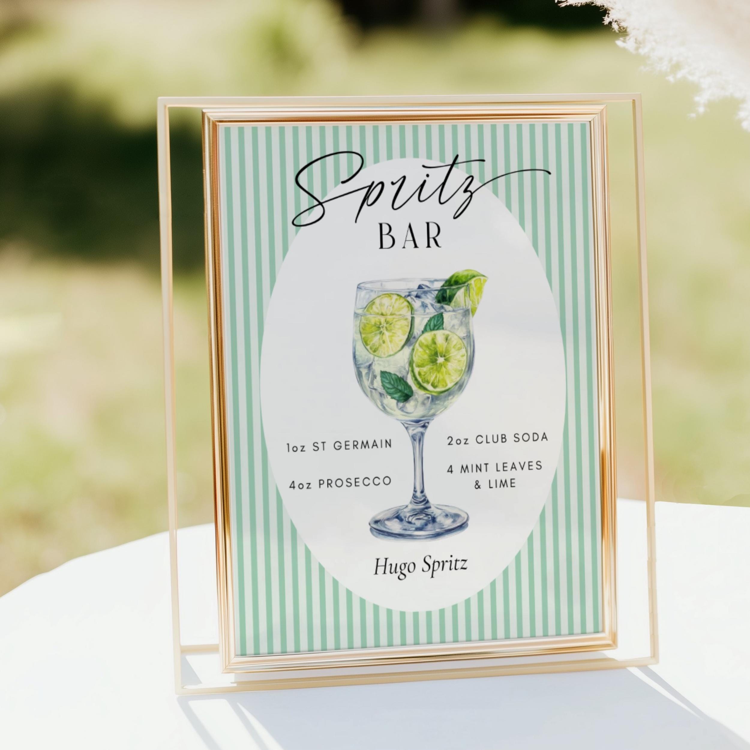 Hugo Spritz Bar Sign Canva Template Editable,hugo Spritz Signature