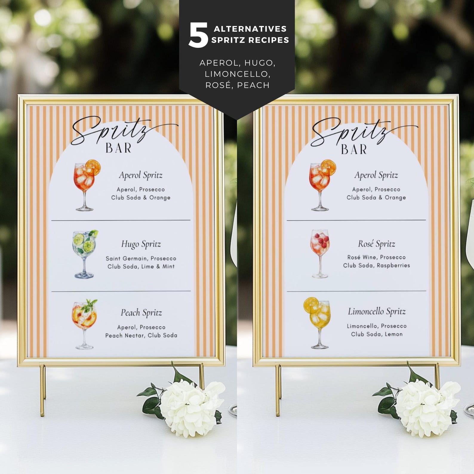 Aperol Hugo Limoncello Spritz Bar Sign Canva Template Editable ...