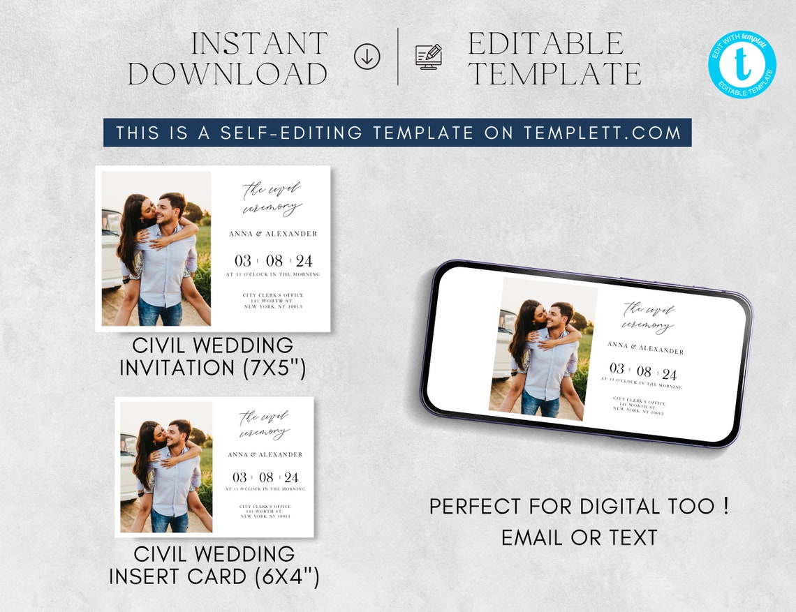 オーダー専用ページ Online Free Courthouse Wedding Invitation - City Hall
