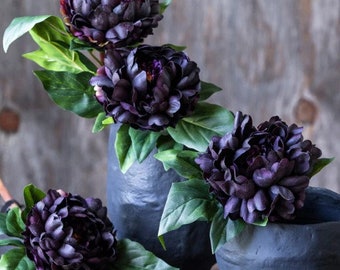 Luxury Realistic Artificial Purple Peony Stem, 53cm - Perfect for Home Decor, Weddings, and Table Decoration, Gift for her, Housewarming