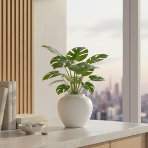 Maceta de cerámica blanca escandinava: decoración moderna para el hogar y regalo de inauguración.