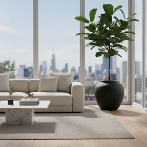 Sleek Black Large Ceramic Plant Pot - Modern Scandinavian Home Decor