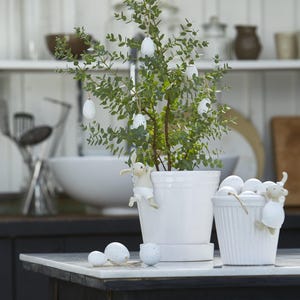 Set aus 2 weissen Astrid Blumentöpfen