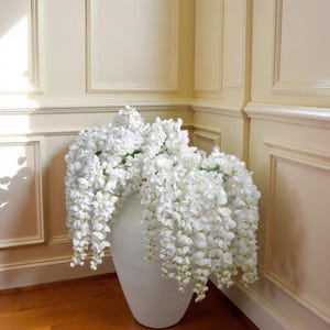 Wisteria White Artificial Stem - Ideal for Home Decor or Weddings image 2