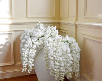 Wisteria White Artificial Stem - Ideal for Home Decor or Weddings