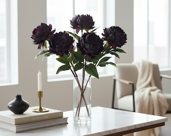 Realistic Artificial Purple Peony Stem, Home Decor (53cm)