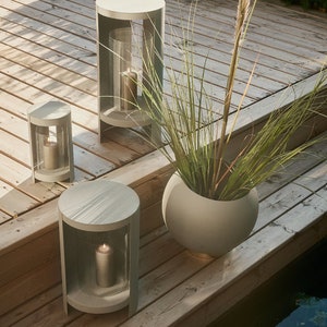 Elegant Luxury Taupe & Gold Globe Flower Pot - Modern Decor for Home or Office