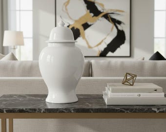 Jarra de cerâmica artesanal creme - peça elegante para decoração de casa