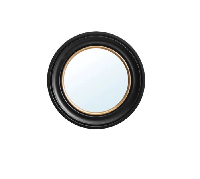 Luxurious Bespoke Black and Gold Wall Mirror Handcrafted 44 X 44 Cm